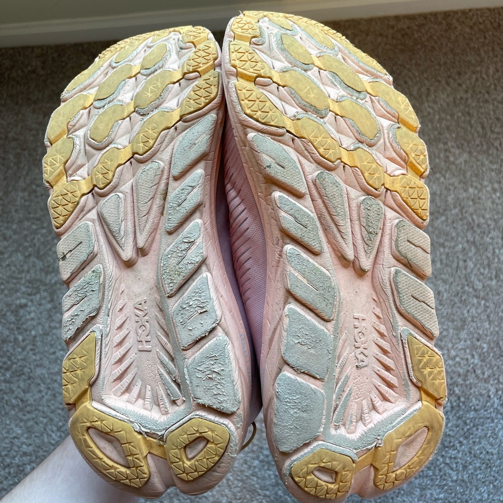 Hoka Peach/Yellow Women’s Athletic Running Shoes - Picture 8 of 14